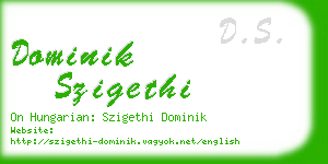 dominik szigethi business card